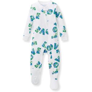Burt’s Bees Baby baby-boys Sleeper Pjs, 100% Organic Cotton, One-piece Footie, Zip Up Jumpsuit, Snug Fit Pajamas(Earth Love)