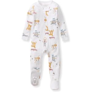 Burt’s Bees Baby baby-boys Sleeper Pjs, 100% Organic Cotton, One-piece Footie, Zip Up Jumpsuit, Snug Fit Pajamas(Jungle Gym)