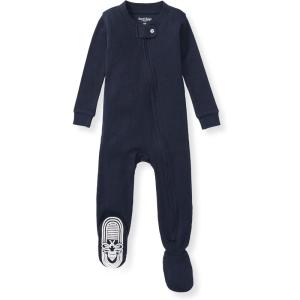 Burt’s Bees Baby baby-boys Sleeper Pjs, 100% Organic Cotton, One-piece Footie, Zip Up Jumpsuit, Snug Fit Pajamas(Midnight Solid Rib)