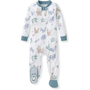 Burt’s Bees Baby baby-boys Sleeper Pjs, 100% Organic Cotton, One-piece Footie, Zip Up Jumpsuit, Snug Fit Pajamas(Origami Animals)