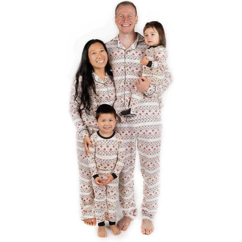 imageBurts Bees Baby Baby Family Jammies Matching Holiday Organic Cotton PajamasBold Fair Isle