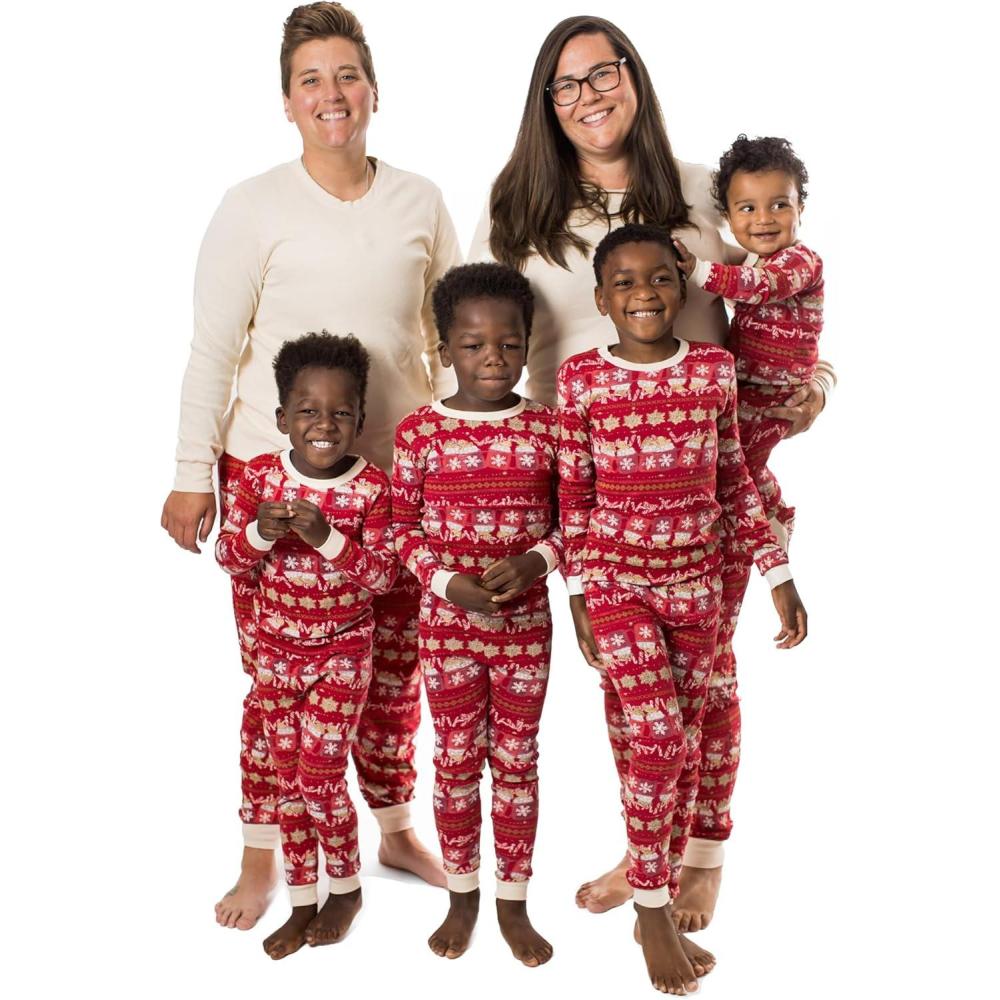 imageBurts Bees Baby Baby Family Jammies Matching Holiday Organic Cotton PajamasHot Cocoa Fair Isle