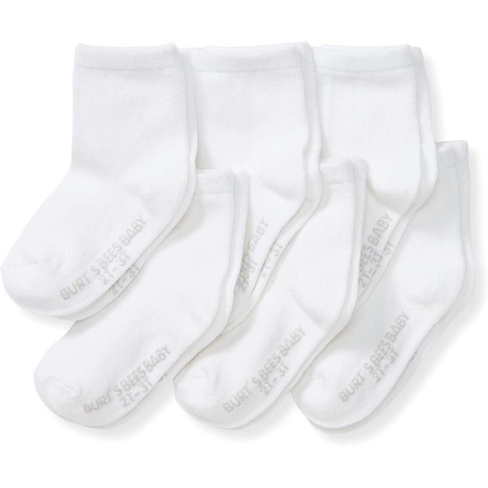 imageBurts Bees Baby Baby Girls Ankle Socks with NonSlip Grips 6PackCloud Crew Socks