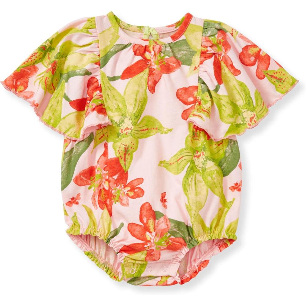 imageBurts Bees Baby Baby Girls Romper 100 Organic Cotton OnePiece Shortall Girl Outfit for Sizes Newborn to 24 MonthsAustralian Blooms