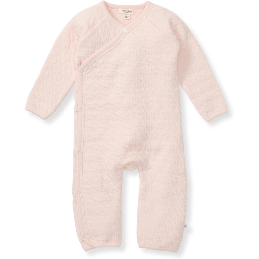 imageBurts Bees Baby Baby Girls Rompers Set of 2 Bubbles One Piece Jumpsuits 100 Organic CottonPink Quilted Bee
