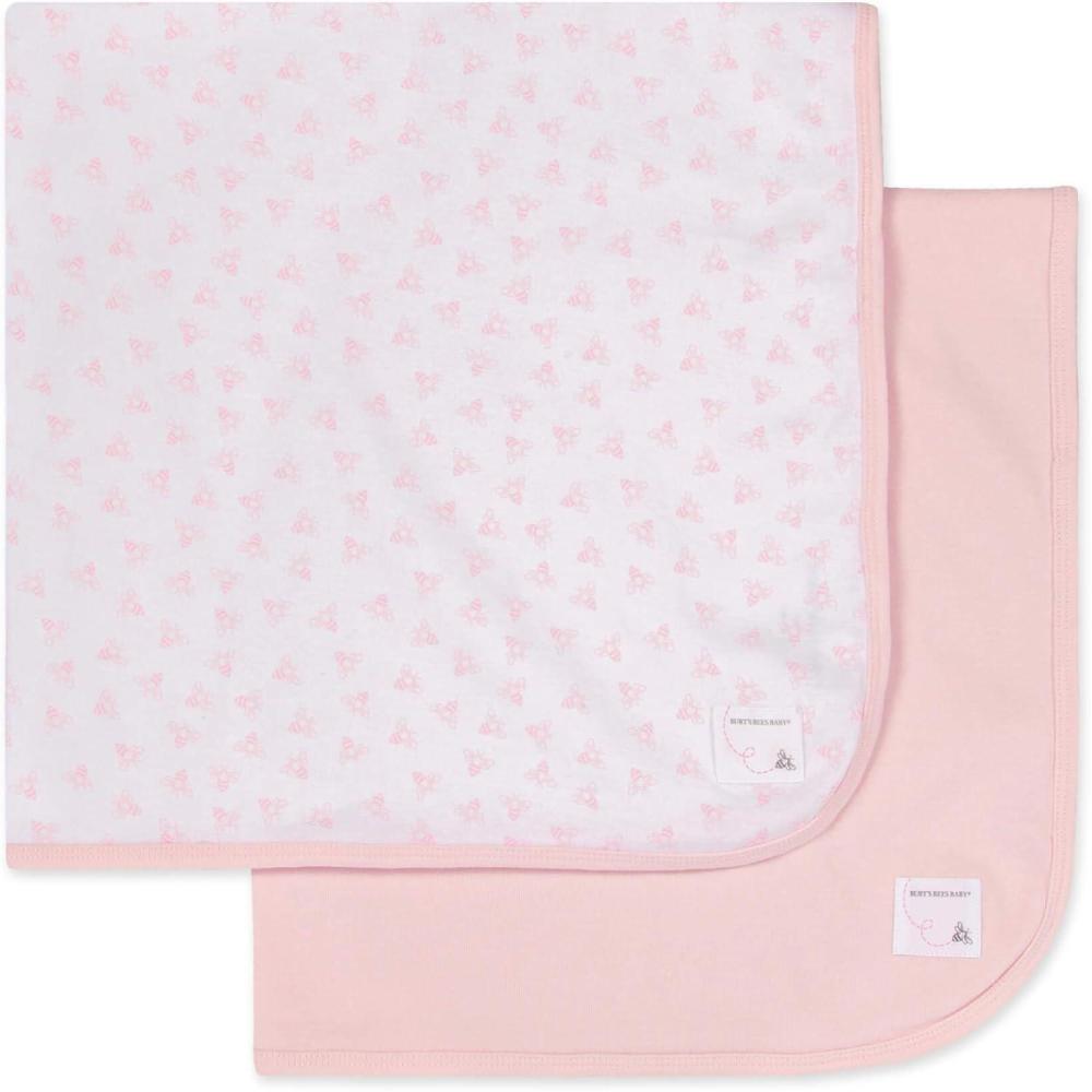 imageBurts Bees Baby Infant Receiving Blankets Made with 100 Organic Cotton Stretchy and Soft Honey Bee Newborn Swaddle Blanket  Size 29 x 29 Inches  2 Pack SetBlossom