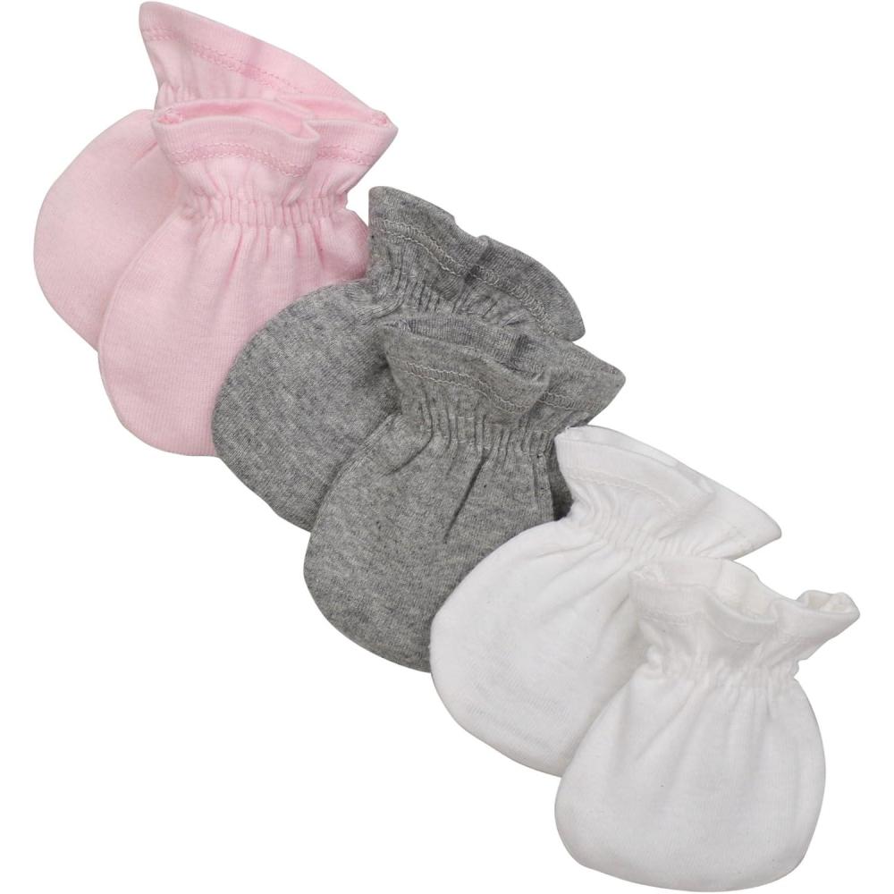 imageBurts Bees Baby Unisex Baby Mittens 100 Organic Cotton One Size 3Pack Solid Color Infant Scratch Protection MittsBlossom