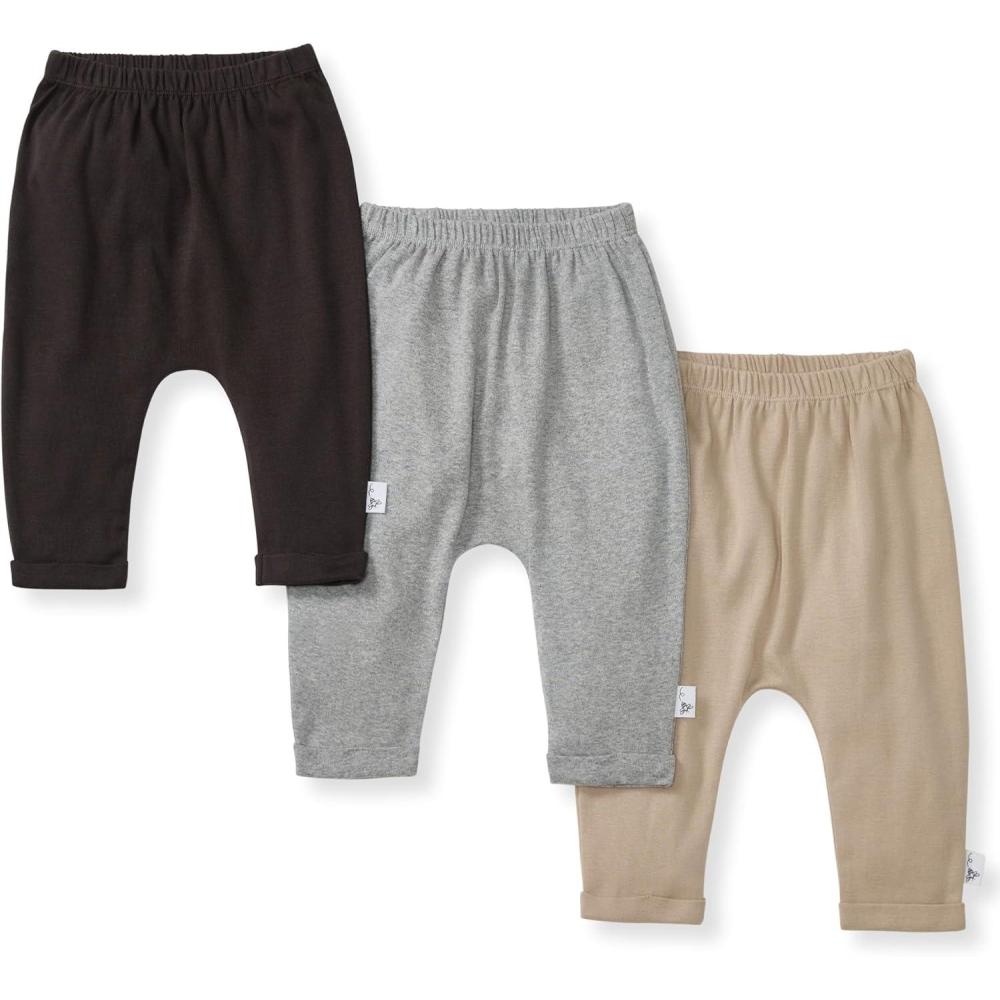 imageBurts Bees Baby Unisex Knit Jogger Pants 3Pack Baby Sweatpants 100 Organic Cotton Infant BottomsAsh Set 3pk