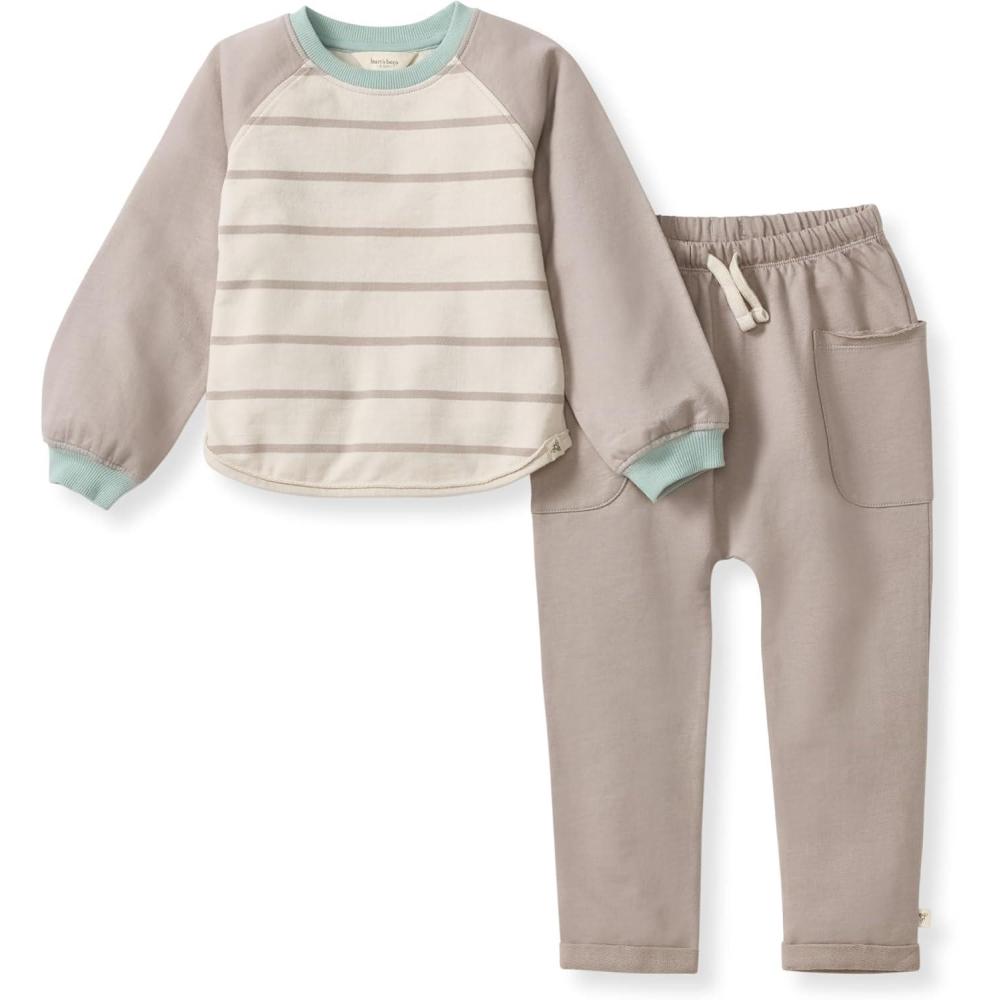 imageBurts Bees Baby babyboys Shirt and Pant Set Long Sleeve Top ampamp Bottom Outfit Bundle 100 Organic CottonBasic Stripe