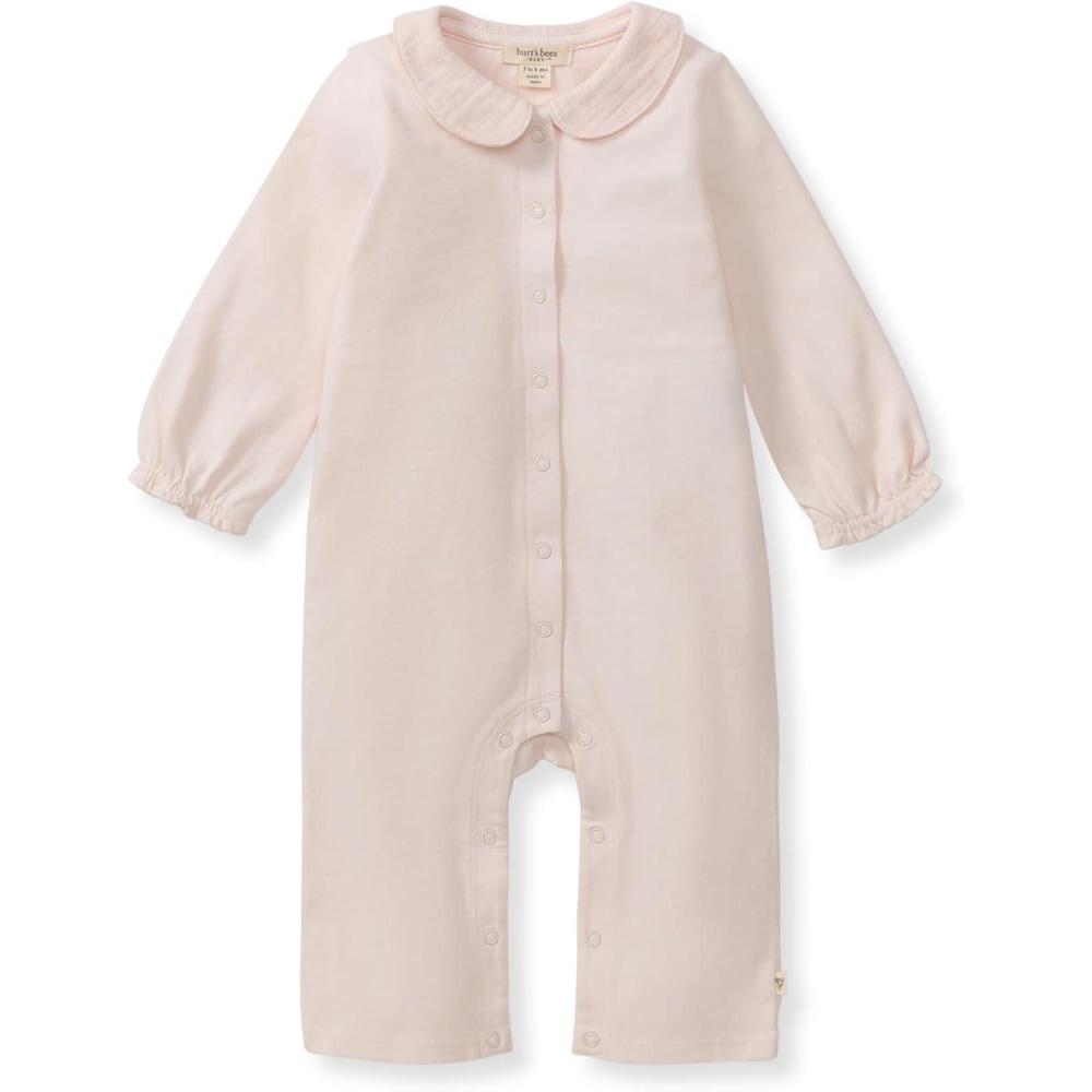 imageBurts Bees Baby babygirls Long Sleeve Jumpsuit 100 Organic Cotton Onepiece Coverall Outfit With CollarAngelic