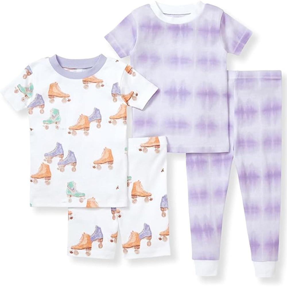 imageBurts Bees Baby babygirls Pajamas Short Sleeve Tee and Shorts 2piece Pj Set 100 Organic CottonRoller Baby