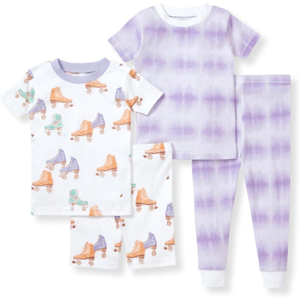 imageBurts Bees Baby babygirls Pjs Short Sleeve Tee and Shorts 2piece Pajama Set 100 Organic CottonRoller Baby 2pk