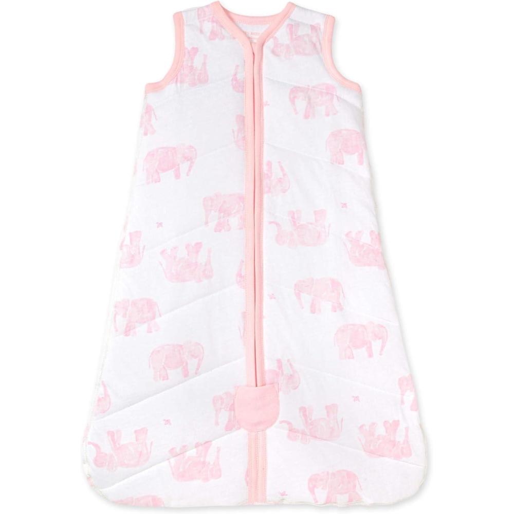 imageBurts Bees Baby unisexbaby Beekeeper Wearable Blanket 100 Organic Cotton Swaddle BagQuilted Blossom Elephants