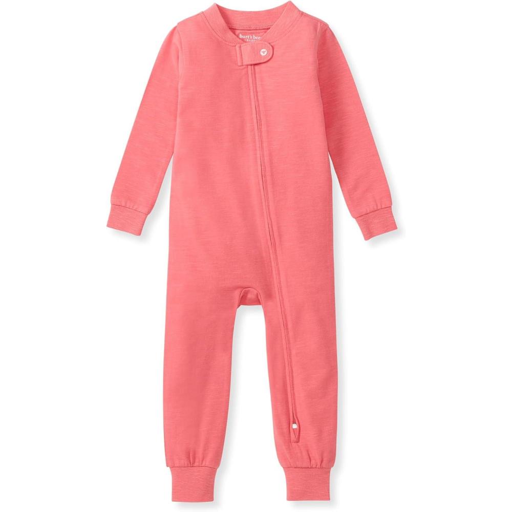 imageBurts Bees Baby unisexbaby Honeysoft Pajamas Footless Onepiece Zipup Pj Soft Organic Cotton ampamp Lyocell BlendPink Coral