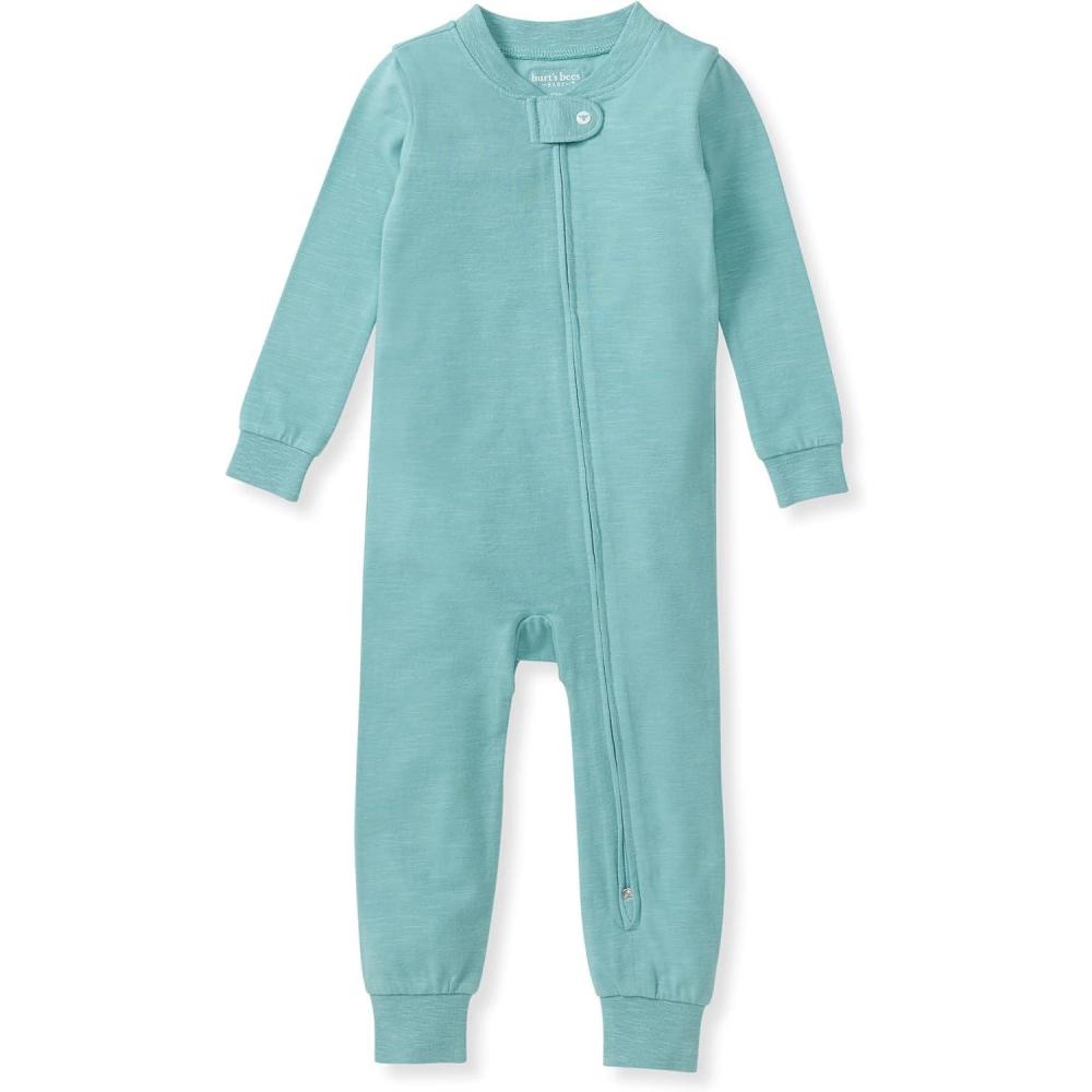 imageBurts Bees Baby unisexbaby Honeysoft Pajamas Footless Onepiece Zipup Pj Soft Organic Cotton ampamp Lyocell BlendSeaglass Blue
