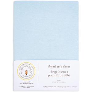 Burt’s Bees Baby – Fitted Crib Sheet, Girls Boys & Unisex 100% Organic Cotton Crib Sheet for Standard Crib & Toddler Mattresses(Light Blue Solid)