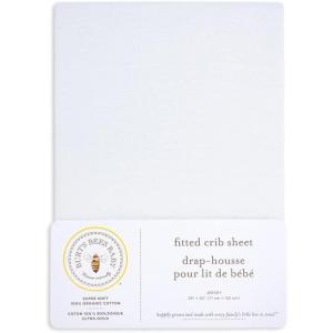Burt’s Bees Baby – Fitted Crib Sheet, Girls Boys & Unisex 100% Organic Cotton Crib Sheet for Standard Crib & Toddler Mattresses(White Solid)