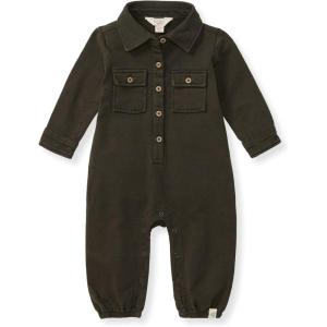 Burt’s Bees Baby Baby Boys Jumpsuit, 100% Organic Cotton One-piece, Long Sleeve Button Down Coverall(Shadow Button Down)
