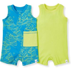 Burt’s Bees Baby Baby Boys Rompers, 100% Organic Cotton One-piece Coverall and Layette 2-pack Set(Transparent Jungle)
