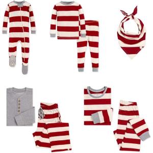 Burt’s Bees Baby Baby Family Jammies Matching Holiday Organic Cotton Pajamas(Rugby Stripe)