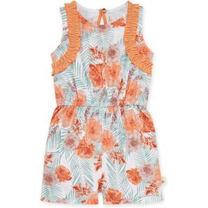 Burt’s Bees Baby Baby Girls Romper – 100% Organic Cotton, One-Piece Shortall Girl Outfit for Sizes Newborn to 24 Months(Coastal Floral)