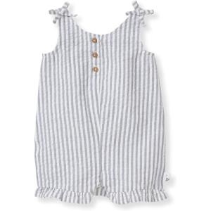 Burt’s Bees Baby Baby Girls Romper – 100% Organic Cotton, One-Piece Shortall Girl Outfit for Sizes Newborn to 24 Months(Striped Seersucker)