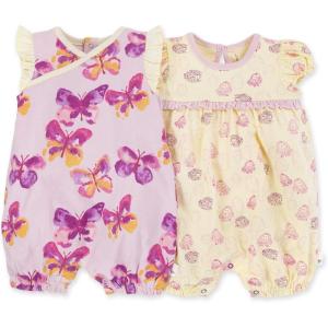 Burt’s Bees Baby Baby Girl’s Rompers, Set of 2 Bubbles, One Piece Jumpsuits, 100% Organic Cotton(Butterflies Awaken)