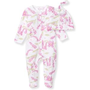 Burt’s Bees Baby Baby Girl’s Rompers, Set of 2 Bubbles, One Piece Jumpsuits, 100% Organic Cotton(Peaceful Garden)