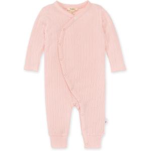 Burt’s Bees Baby Baby Girl’s Rompers, Set of 2 Bubbles, One Piece Jumpsuits, 100% Organic Cotton(Pink Sweet Rib Wrap)