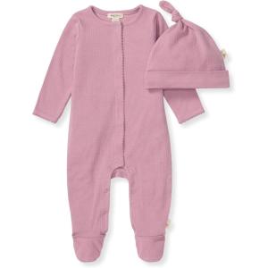 Burt’s Bees Baby Baby Girl’s Rompers, Set of 2 Bubbles, One Piece Jumpsuits, 100% Organic Cotton(Purple Ribbed Set)