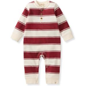 Burt’s Bees Baby Baby Girl’s Rompers, Set of 2 Bubbles, One Piece Jumpsuits, 100% Organic Cotton(Rugby Peace Stripe)