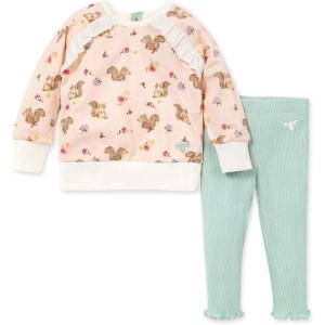 Burt’s Bees Baby Baby Girls Top and Pant Set, Tunic and Leggings Bundle, 100% Organic Cotton(Montana Meadow)