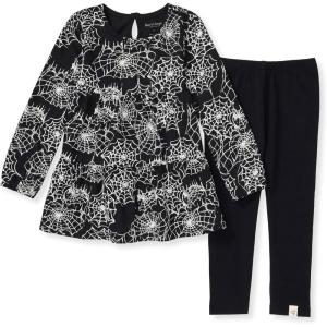 Burt’s Bees Baby Baby Girls Top and Pant Set, Tunic and Leggings Bundle, 100% Organic Cotton(Spiderwebs Set)