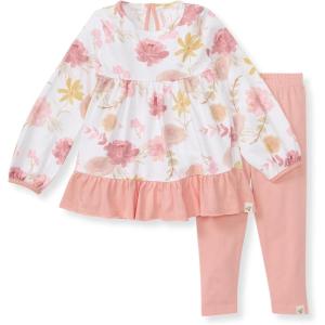 Burt’s Bees Baby Baby Girls Top and Pant Set, Tunic and Leggings Bundle, 100% Organic Cotton(Vacay Floral Set)