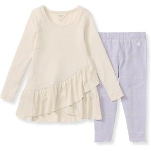 Burt’s Bees Baby Baby Girls Top and Pant Set, Tunic and Leggings Bundle, 100% Organic Cotton(Window Plaid)