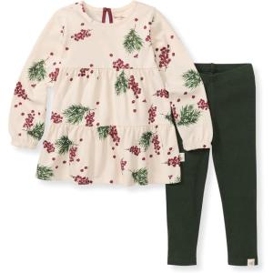 Burt’s Bees Baby Baby Girls Top and Pant Set, Tunic and Leggings Bundle, 100% Organic Cotton(Winter Berries)