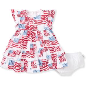 Burt’s Bees Baby Baby-Girls Dress and Pantie Set, Infant & Toddler, Short & Long-Sleeve, 100% Organic Cotton(Magestic Flags Set)