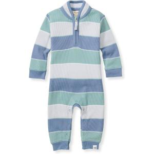 Burt’s Bees Baby Boys’ 100% Organic One-Piece Long Sleeve Coverall(Blue Multi Stripe)