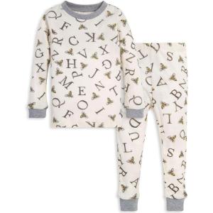 Burt’s Bees Baby Boys’ 2-Piece Long Sleeve Tee and Pants Organic Cotton Pajama Set(A-bee-c)