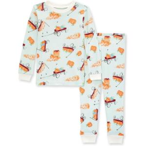 Burt’s Bees Baby Boys’ 2-Piece Long Sleeve Tee and Pants Organic Cotton Pajama Set(Autumn Wagons)
