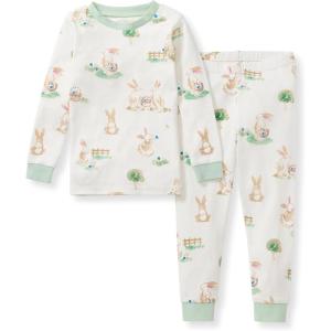 Burt’s Bees Baby Boys’ 2-Piece Long Sleeve Tee and Pants Organic Cotton Pajama Set(Bunny Egg Hunt)