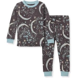 Burt’s Bees Baby Boys’ 2-Piece Long Sleeve Tee and Pants Organic Cotton Pajama Set(Celestial Moon)