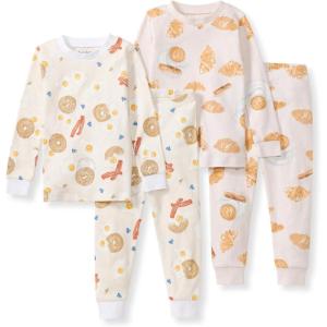Burt’s Bees Baby Boys’ 2-Piece Long Sleeve Tee and Pants Organic Cotton Pajama Set(Eggs & Coffee)