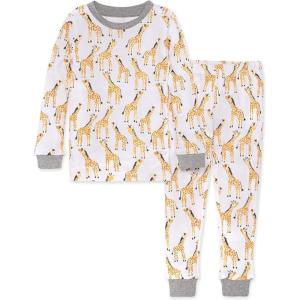 Burt’s Bees Baby Boys’ 2-Piece Long Sleeve Tee and Pants Organic Cotton Pajama Set(Giraffes)