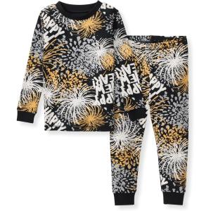 Burt’s Bees Baby Boys’ 2-Piece Long Sleeve Tee and Pants Organic Cotton Pajama Set(Happy New Year)