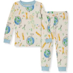 Burt’s Bees Baby Boys’ 2-Piece Long Sleeve Tee and Pants Organic Cotton Pajama Set(Learn the Globe)