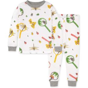 Burt’s Bees Baby Boys’ 2-Piece Long Sleeve Tee and Pants Organic Cotton Pajama Set(Nature Magnified)