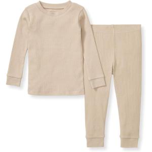 Burt’s Bees Baby Boys’ 2-Piece Long Sleeve Tee and Pants Organic Cotton Pajama Set(Neutral Solid Rib)