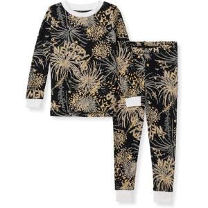 Burt’s Bees Baby Boys’ 2-Piece Long Sleeve Tee and Pants Organic Cotton Pajama Set(New Year Cheer!)