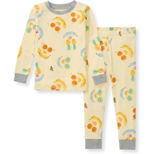 Burt’s Bees Baby Boys’ 2-Piece Long Sleeve Tee and Pants Organic Cotton Pajama Set(Play With Your Food)